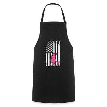 Drapeau américain Western Barrel Horse Barrel Racing - Tablier de cuisine - noir - Devant - AI Model Male 185 dark (185cm)