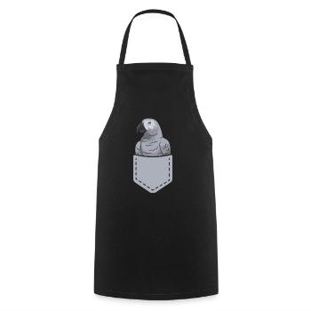 Graupapagei African Grey Parrot Papagei - Cooking Apron - black - Front - AI Model Male 185 dark (185cm)