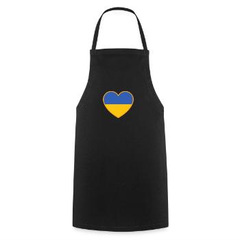 Ukraine Heart - Cooking Apron - black - Front - AI Model Male 185 dark (185cm)