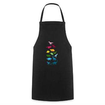 Colorful dinosaurs - Cooking Apron - black - Front - AI Model Male 185 dark (185cm)