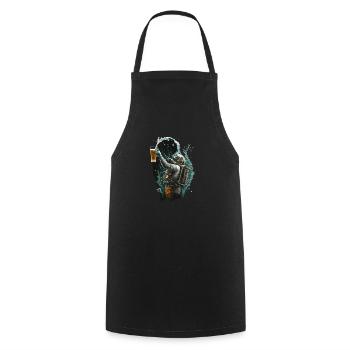 Cool Divers with Beer Illustration - Cooking Apron - black - Front - AI Model Male 185 dark (185cm)
