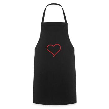 Heart - Cooking Apron - black - Front - AI Model Male 185 dark (185cm)