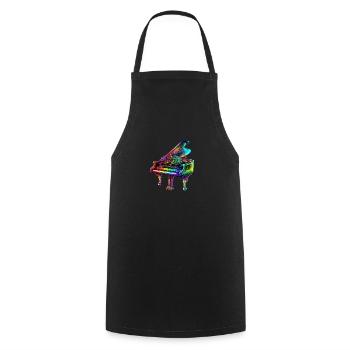 PIANO A QUEUE - Tablier de cuisine - noir - Devant - AI Model Male 185 dark (185cm)