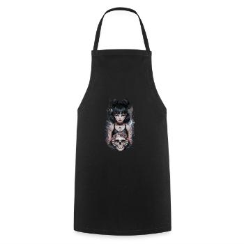 Unique Gothic Art für Gothik Fans - Kochschürze - Schwarz - Vorne - AI Model Male 185 dark (185cm)