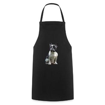 French Bulldog Low Poly Design - Cooking Apron - black - Front - AI Model Male 185 dark (185cm)
