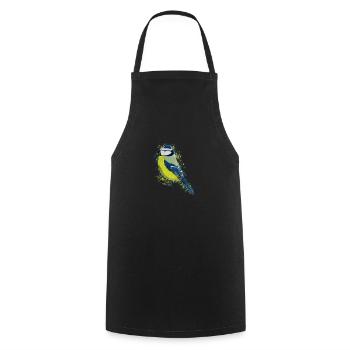 Blaumeise Vogel Vogelfreund Vogelbeobachter - Kochschürze - Schwarz - Vorne - AI Model Male 185 dark (185cm)