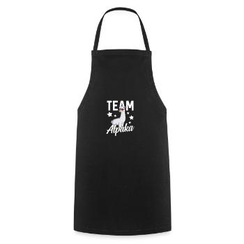 Cadeau drôle d'animaux d'alpaga · Équipe - Tablier de cuisine - noir - Devant - AI Model Male 185 dark (185cm)
