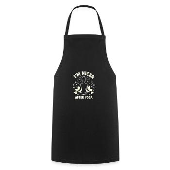 Yoga Amusant - Méditation & Chakra - Tablier de cuisine - noir - Devant - AI Model Male 185 dark (185cm)