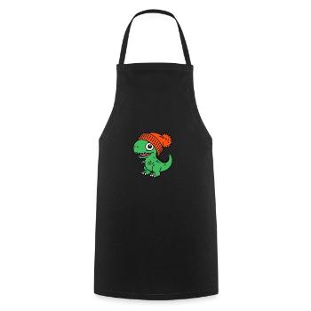 Bonnet T-Rex Baby Dino dinosaure vert - Tablier de cuisine - noir - Devant - AI Model Male 185 dark (185cm)