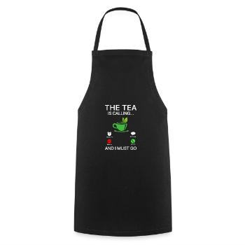The Tea Is Calling So I Must Go Tea Lover Tea Drin - Kochschürze - Schwarz - Vorne - AI Model Male 185 dark (185cm)