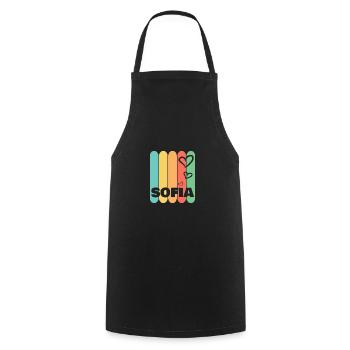 Heart Sofia - Cooking Apron - black - Front - AI Model Male 185 dark (185cm)