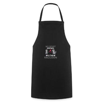 Woodland Animal Animal Lover Gift Funny Raccoon - Cooking Apron - black - Front - AI Model Male 185 dark (185cm)