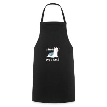 Lama Pyjama Late Riser Gift - Cooking Apron - black - Front - AI Model Male 185 dark (185cm)