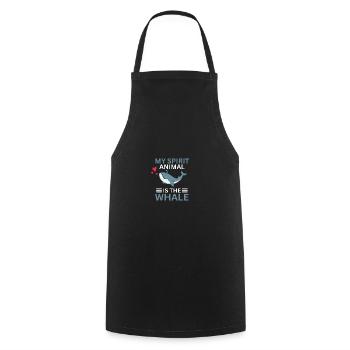 Ocean Animal Predator Gift Funny Whale - Cooking Apron - black - Front - AI Model Male 185 dark (185cm)