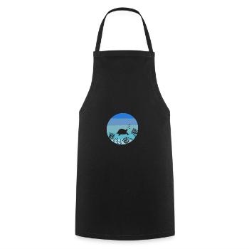 Créatures marines Océan Animal Cadeau Tortue - Tablier de cuisine - noir - Devant - AI Model Male 185 dark (185cm)