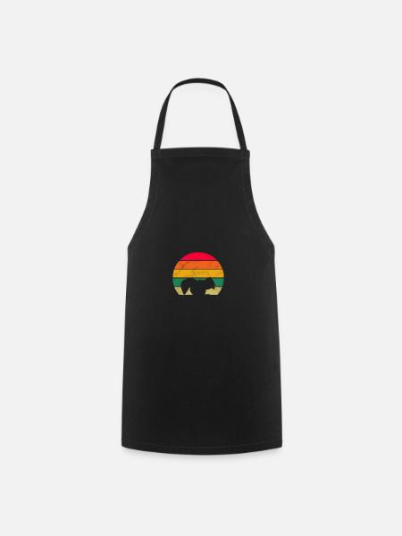 Wald Tier Waldbewohner Retro Eichhörnchen - Kochschürze - Schwarz