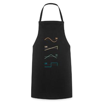 Synthesizer Waveform Vintage - Cooking Apron - black - Front - AI Model Male 185 dark (185cm)