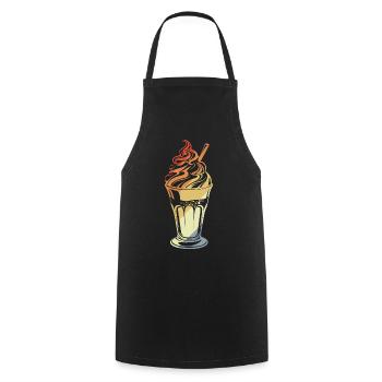 cream sundae retro style - Cooking Apron - black - Front - AI Model Male 185 dark (185cm)