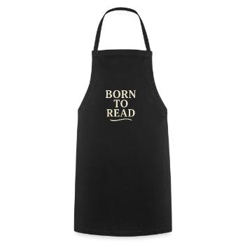 Born to Read Vintage Typography - Cooking Apron - black - Front - AI Model Male 185 dark (185cm)