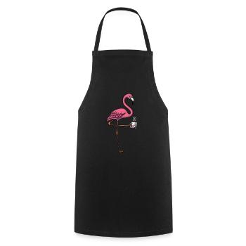 Flamingo Vogel Kaffeeliebhaber - Kochschürze - Schwarz - Vorne - AI Model Male 185 dark (185cm)