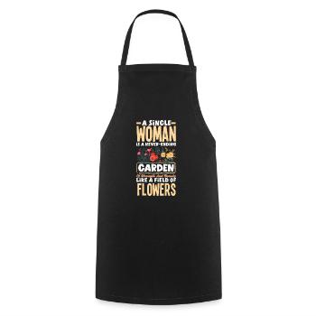 A Single Women Is A Garden With The Beauty Of - Cooking Apron - black - Front - AI Model Male 185 dark (185cm)