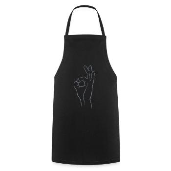 Perfekt! Super! Exzellent! - Hand im Loch - Kochschürze - Schwarz - Vorne - AI Model Male 185 dark (185cm)