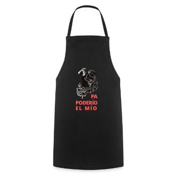Lola Flores _ Pa poderio, the mio - red - black - Cooking Apron - black - Front - AI Model Male 185 dark (185cm)