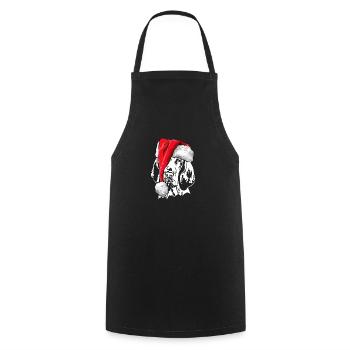 Santa Bracco Italiano Christmas Dogs Wilsigns - Cooking Apron - black - Front - AI Model Male 185 dark (185cm)