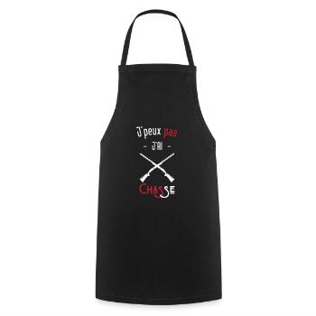 j'peux pas j'ai chasse - Tablier de cuisine - noir - Devant - AI Model Male 185 dark (185cm)