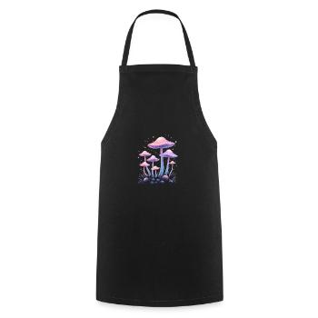 Magic Mushrooms Design - Mystic Forest - Cooking Apron - black - Front - AI Model Male 185 dark (185cm)