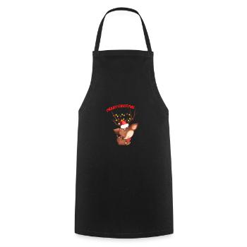 Christmas - Merry Christmas - Roe deer - Cooking Apron - black - Front - AI Model Male 185 dark (185cm)