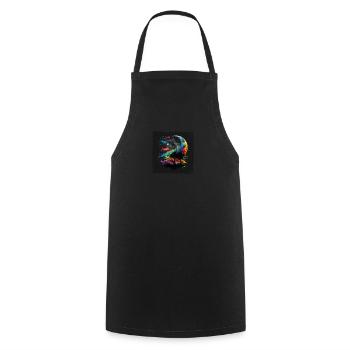 Aquarelle de la nature et peinture à l’aquarelle Boho - Tablier de cuisine - noir - Devant - AI Model Male 185 dark (185cm)