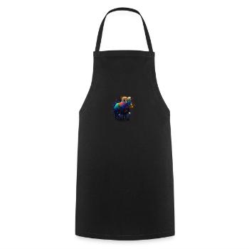Widder Sternezeichen Aquarell Watercolor Boho - Kochschürze - Schwarz - Vorne - AI Model Male 185 dark (185cm)