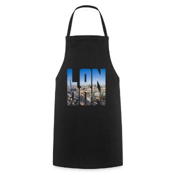 London England UK GB - Cooking Apron - black - Front - AI Model Male 185 dark (185cm)