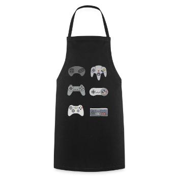 Gaming Retro Controller Nerd vintage Geschenk - Kochschürze - Schwarz - Vorne - AI Model Male 185 dark (185cm)