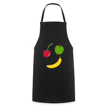 Fruit, fruits, cartoon, gift idea - Cooking Apron - black - Front - AI Model Male 185 dark (185cm)