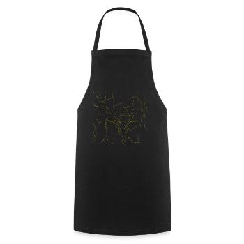 Gelblinien Schwarzabstrakt - Kochschürze - Schwarz - Vorne - AI Model Male 185 dark (185cm)