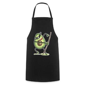 Ninja avocat la lutte avocat vegi tendance - Tablier de cuisine - noir - Devant - AI Model Male 185 dark (185cm)
