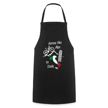 Alpine crossing Alps Italy MTB - Cooking Apron - black - Front - AI Model Male 185 dark (185cm)
