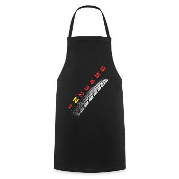 Reifenpfad Neon Typo - Kochschürze - Schwarz - Vorne - AI Model Male 185 dark (185cm)