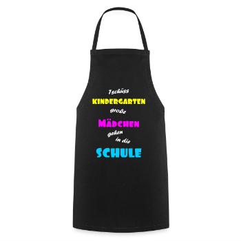 Einschulung Maedchen - Kochschürze - Schwarz - Vorne - AI Model Male 185 dark (185cm)