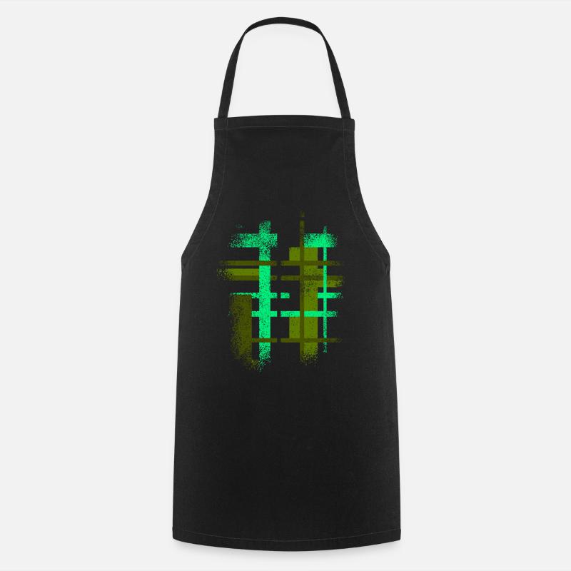 Abstract Cyber VINTAGE Background Design - Cooking Apron - black