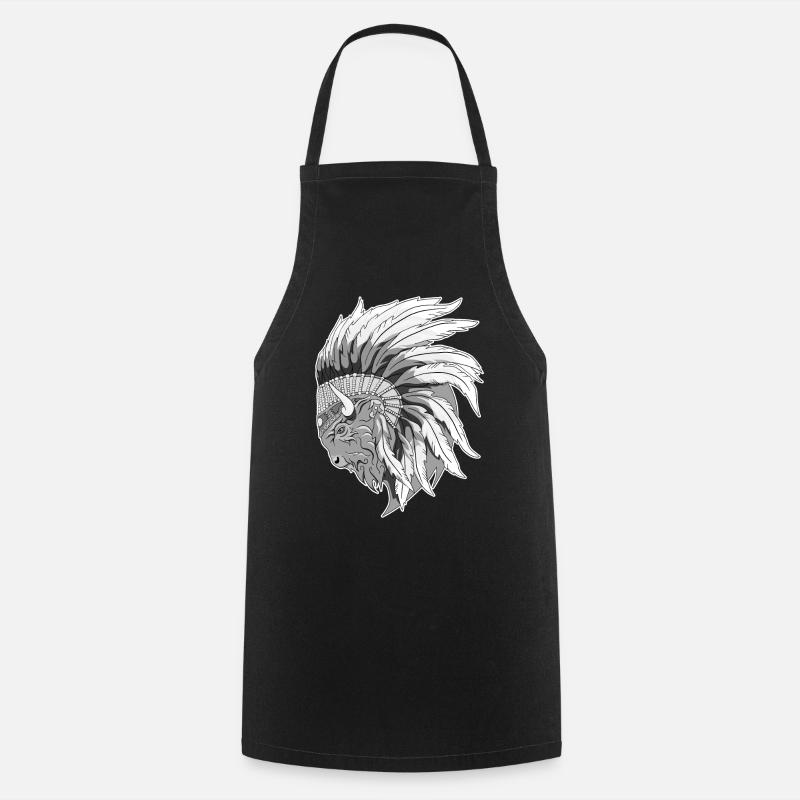 Tête de Bison - Tablier de cuisine - noir