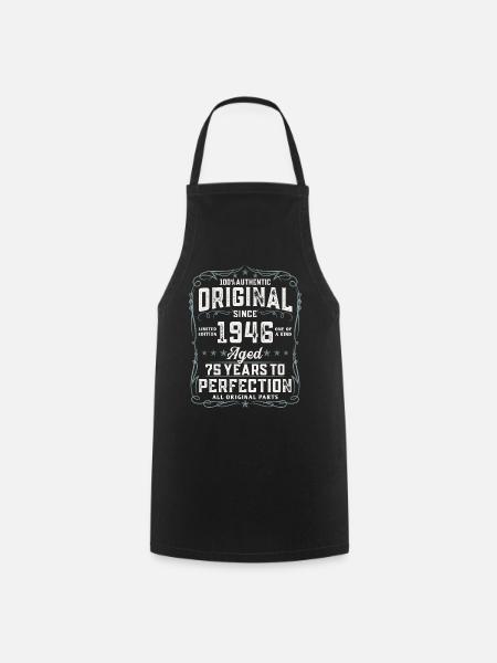 Millésime 1946 Vintage 75 anniversaire cadeau - Tablier de cuisine - noir