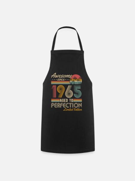 Jahrgang 1965 geboren Vintage Geburtstag Retro - Kochschürze - Schwarz