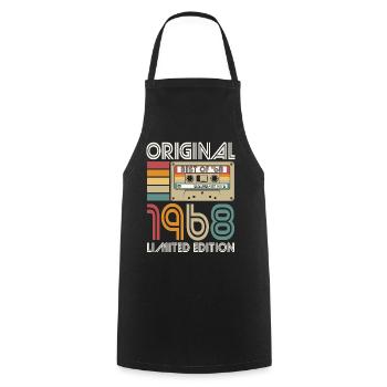Born 1968 Original Retro Vintage Birthday - Cooking Apron - black - Front - AI Model Male 185 dark (185cm)