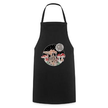 Les champignons adorent - Tablier de cuisine - noir - Devant - AI Model Male 185 dark (185cm)