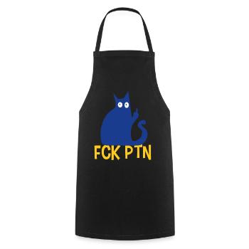 FCK PTN Ukraine Katze - Kochschürze - Schwarz - Vorne - AI Model Male 185 dark (185cm)