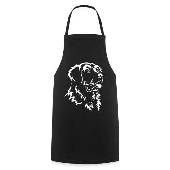 Golden Retriever Head "Black Edition" - Cooking Apron - black - Front - AI Model Male 185 dark (185cm)