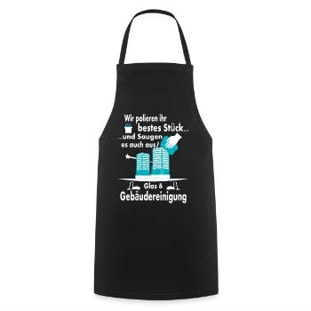 Glas & Gebäudereinigung - Kochschürze - Schwarz - Vorne - AI Model Male 185 dark (185cm)